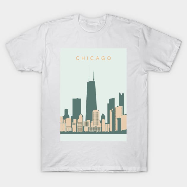 Chicago skyline T-Shirt by Zakaria Azis